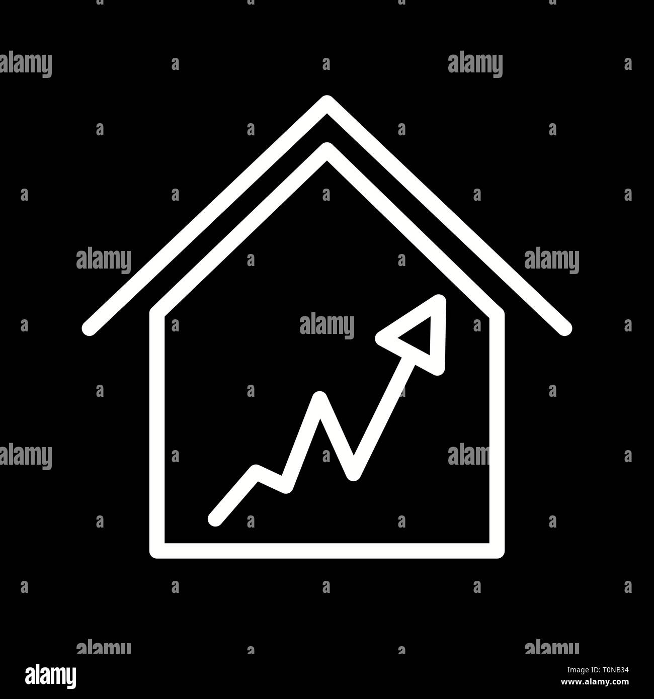Illustration Graph House Icon Stock Photo - Alamy