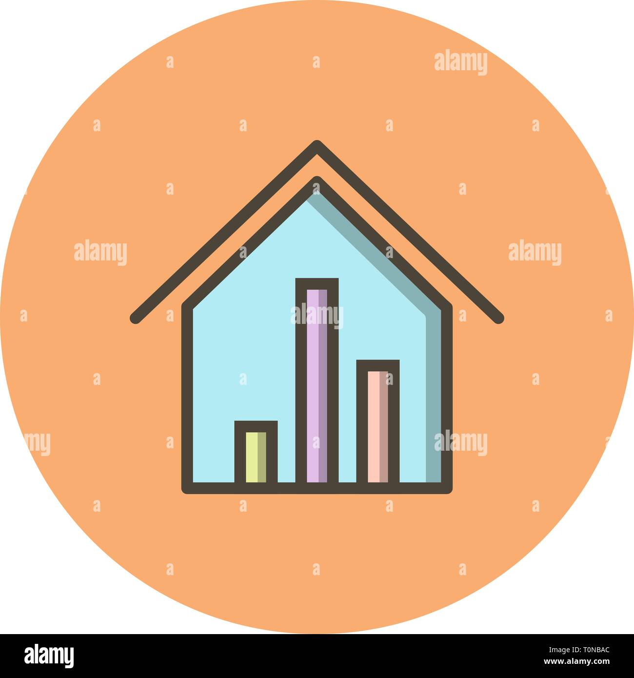 Illustration Real Estate Stats Icon Stock Photo - Alamy