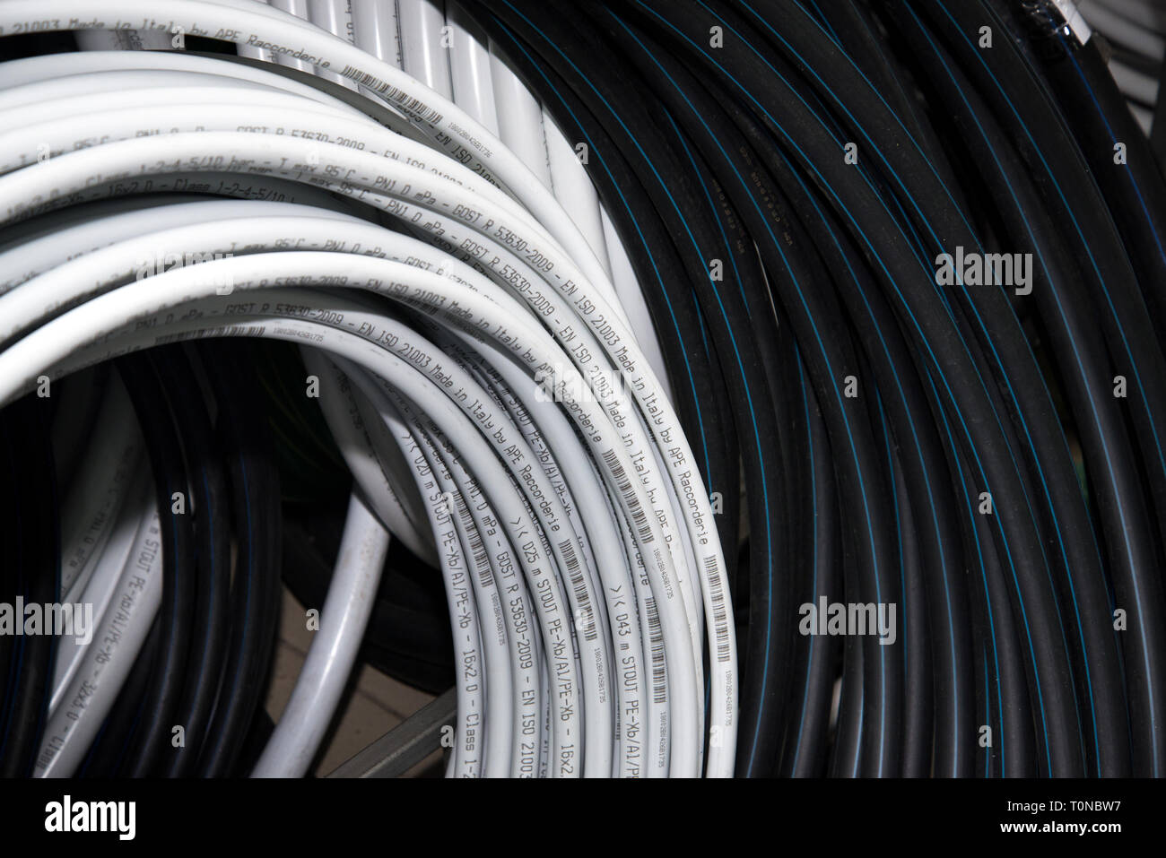 Chelyabinsk region, Russia February 2019. Plumbing Rack