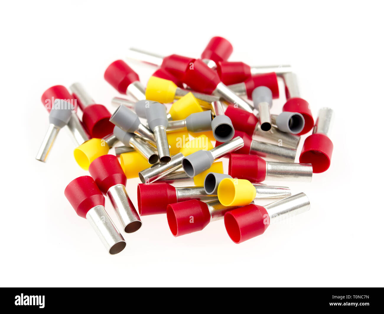 Various sizes of ferrules or end sleeves for electrical cables