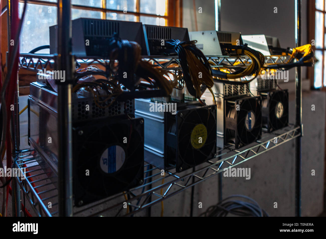 Hardware circuit board for mining cryptocurrency - financial technology and  internet money - blockchain bitcoin BTC Stock Photo - Alamy