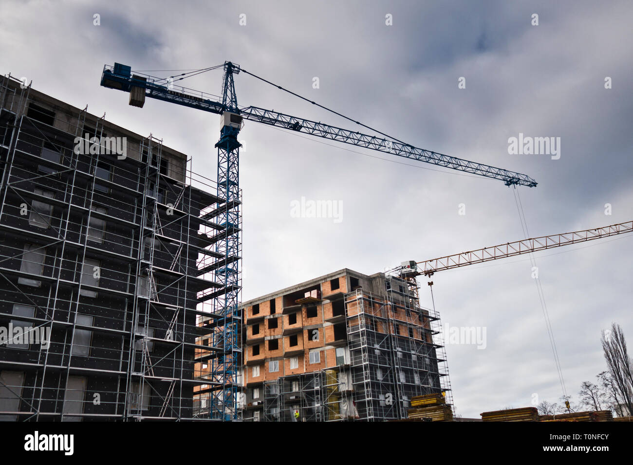 multi-story residential building in construction Stock Photo