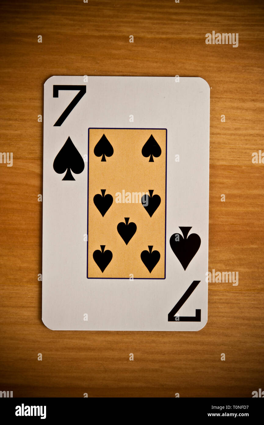 playing card seven of spades Stock Photo Alamy