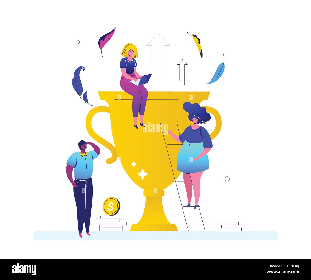 Business success - flat design style colorful illustration Stock Vector ...