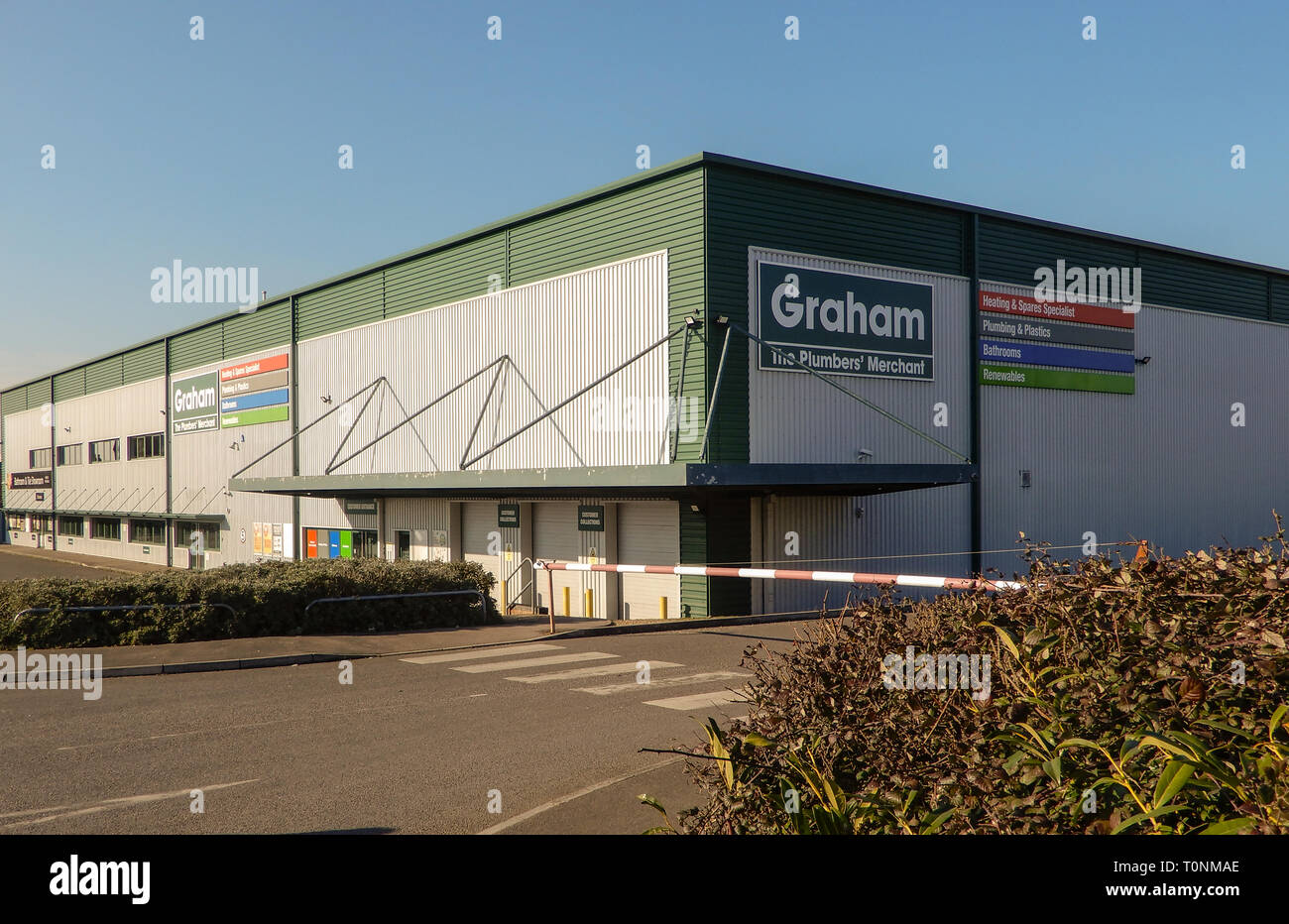 Reading, United Kingdom - February 23 2019:   The frontage of Graham Plumber supllies on Craddock Road Stock Photo