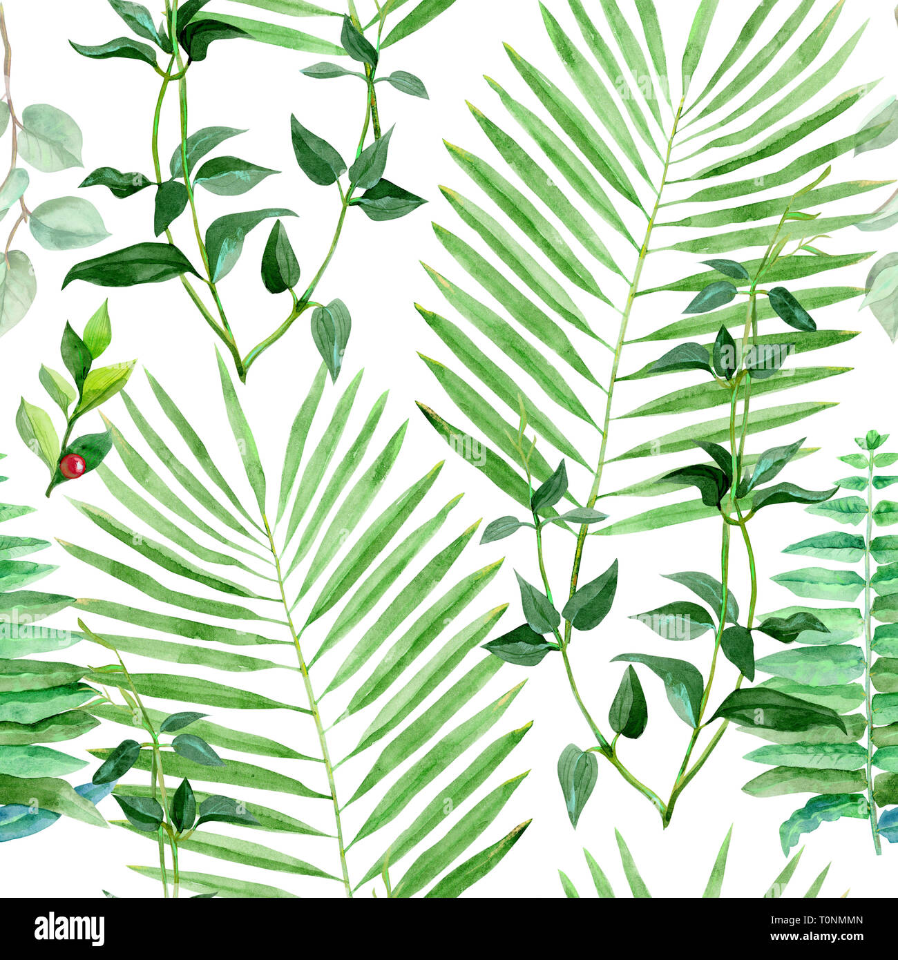 green floral print