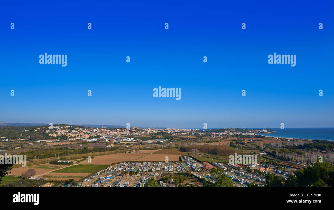 Altafulla aerial Skyline in Tarragona of Catalonia Stock Photo