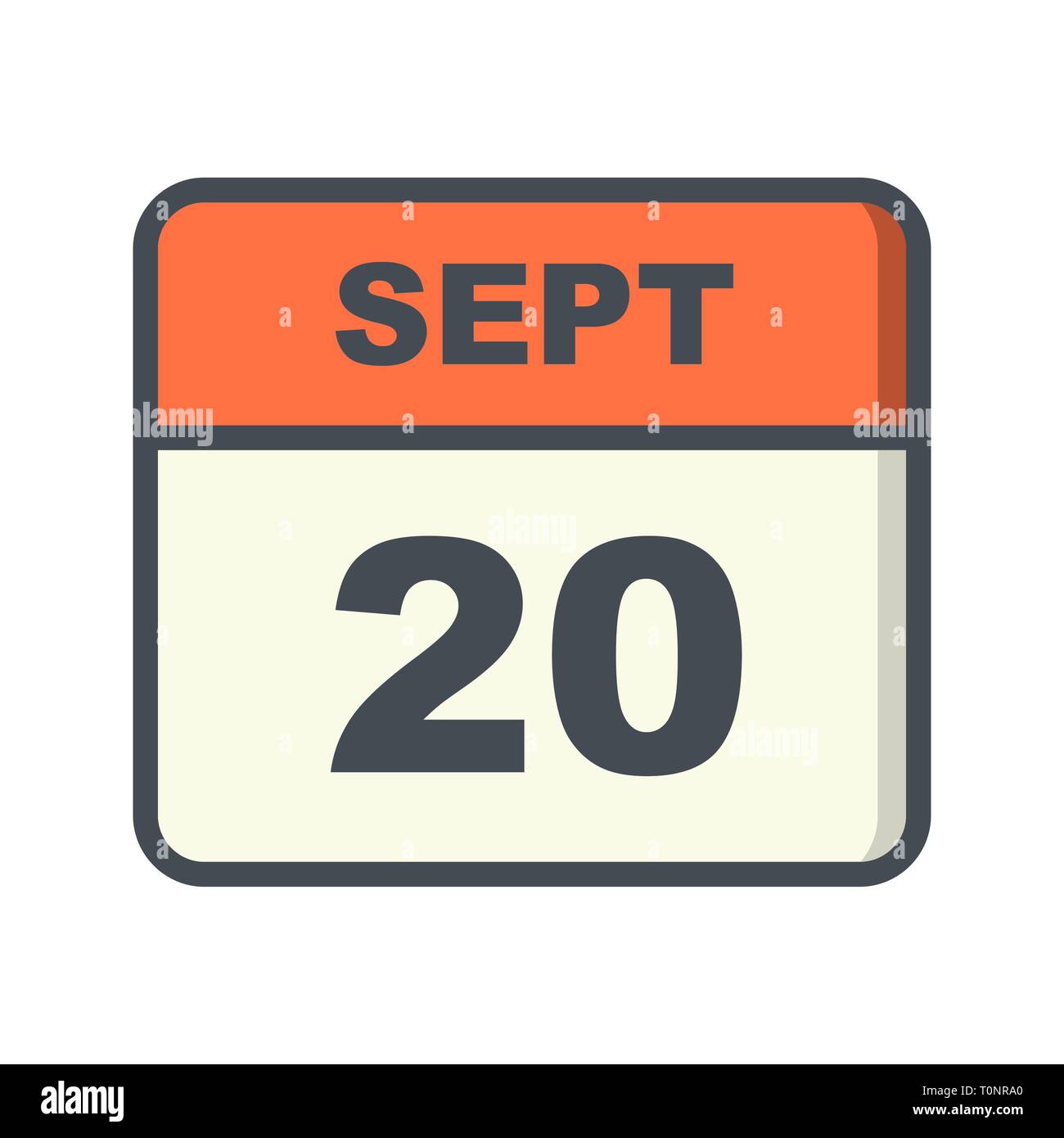 September 20th Date on a Single Day Calendar Stock Photo Alamy