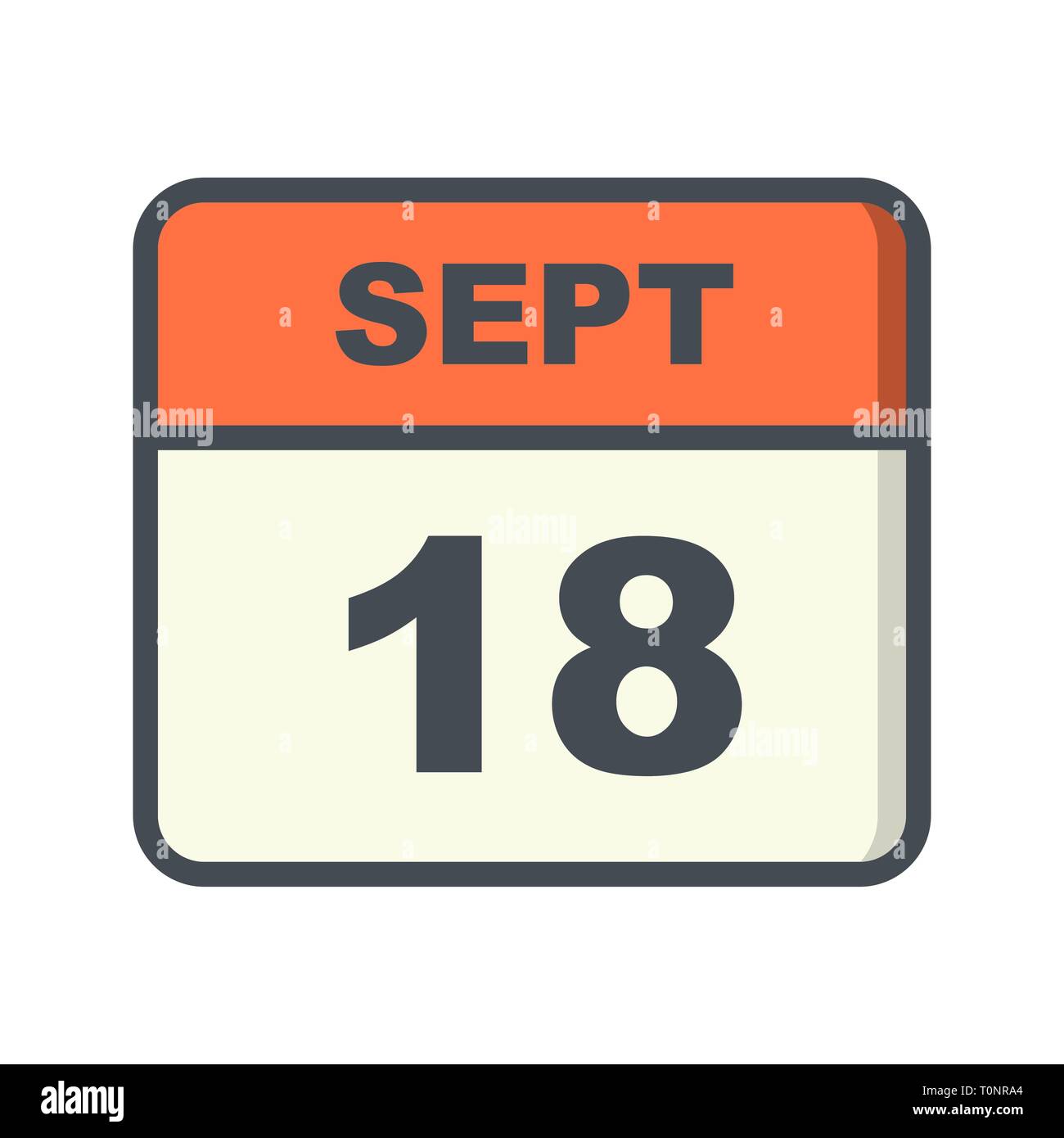 September 18th Date on a Single Day Calendar Stock Photo Alamy