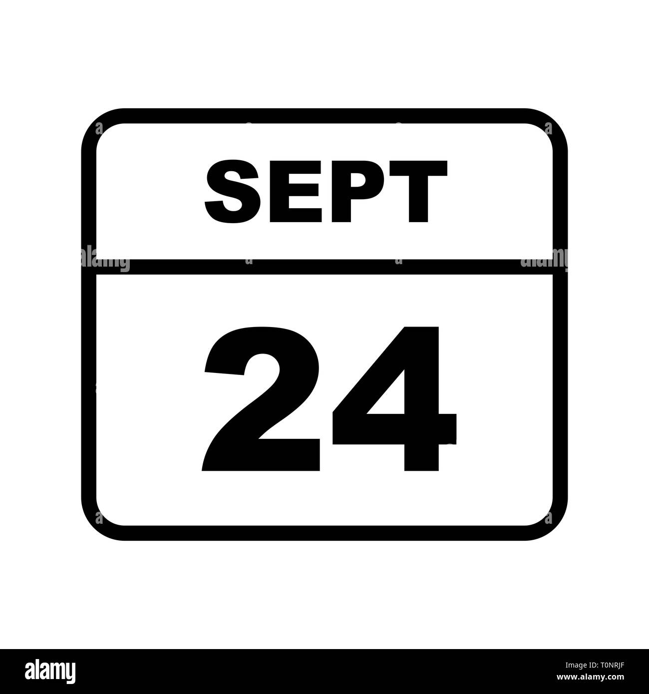 September 24th Date on a Single Day Calendar Stock Photo Alamy