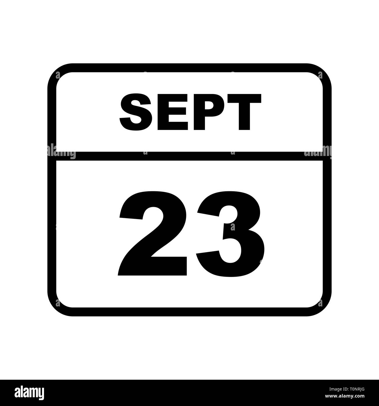 September 23rd Date on a Single Day Calendar Stock Photo Alamy