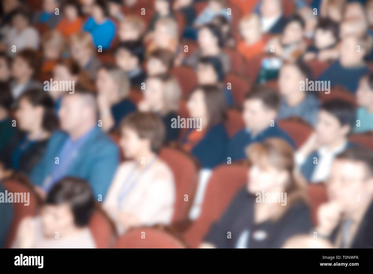 Close-up. The audience in the hall. Blur. Stock Photo