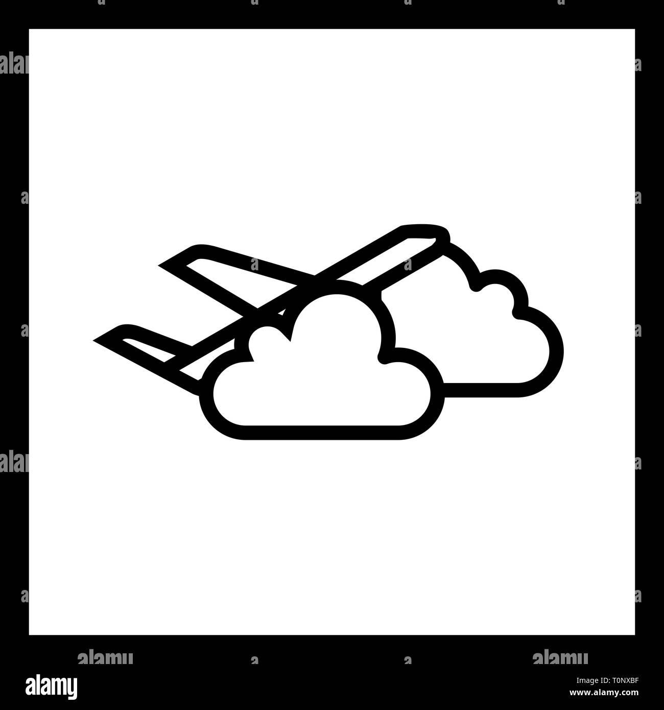 Illustration Plane cloud Icon Stock Photo - Alamy