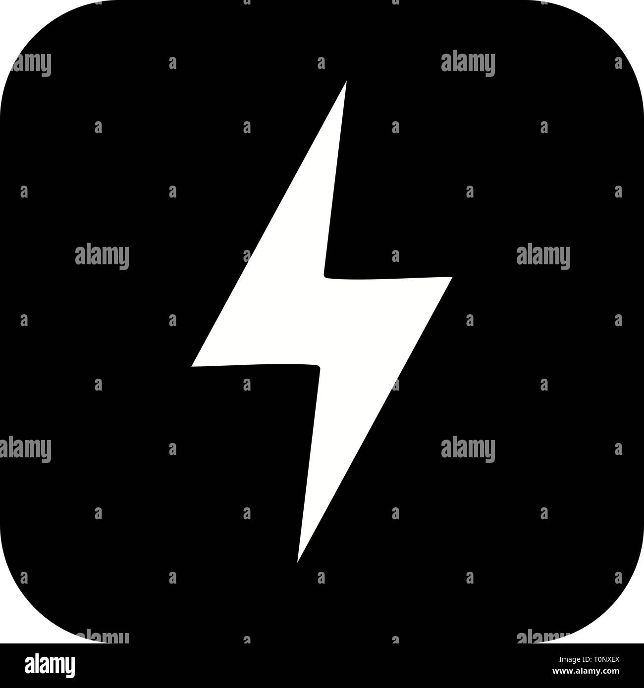 Illustration Lightning Button Icon Stock Photo - Alamy