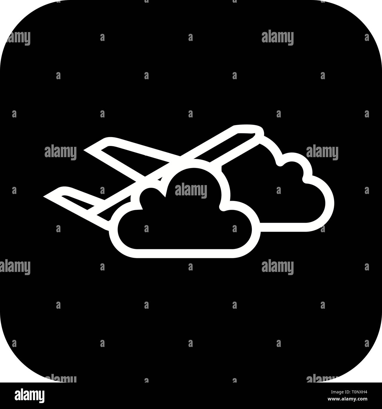 Illustration Plane cloud Icon Stock Photo - Alamy