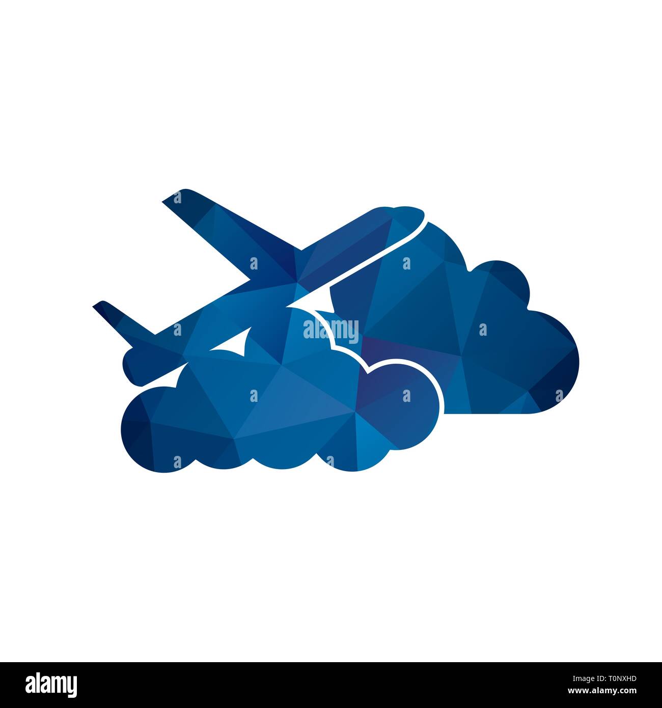 Illustration Plane cloud Icon Stock Photo - Alamy