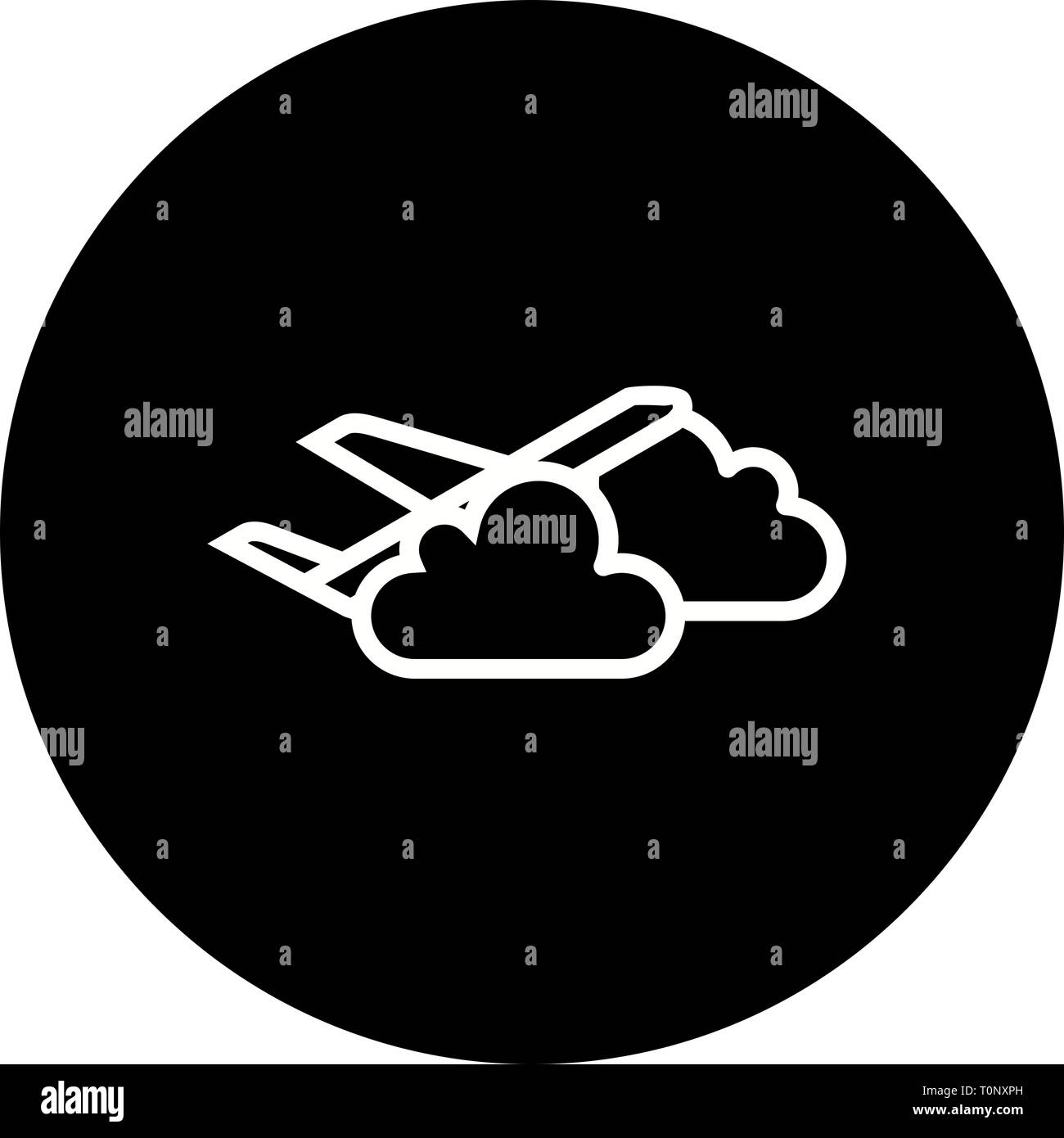 Illustration Plane cloud Icon Stock Photo - Alamy