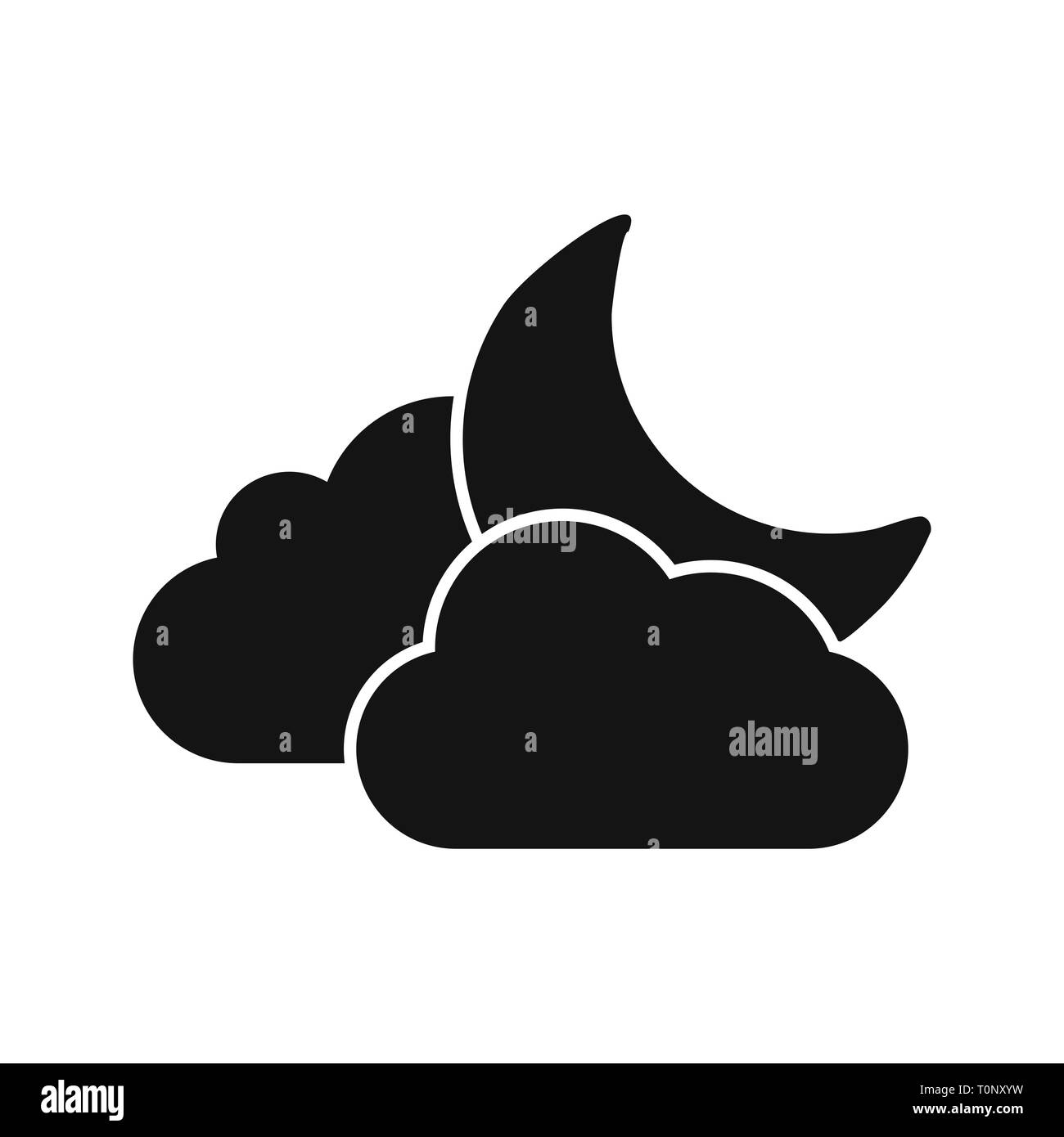 Illustration Cloud And Moon  Icon Stock Photo
