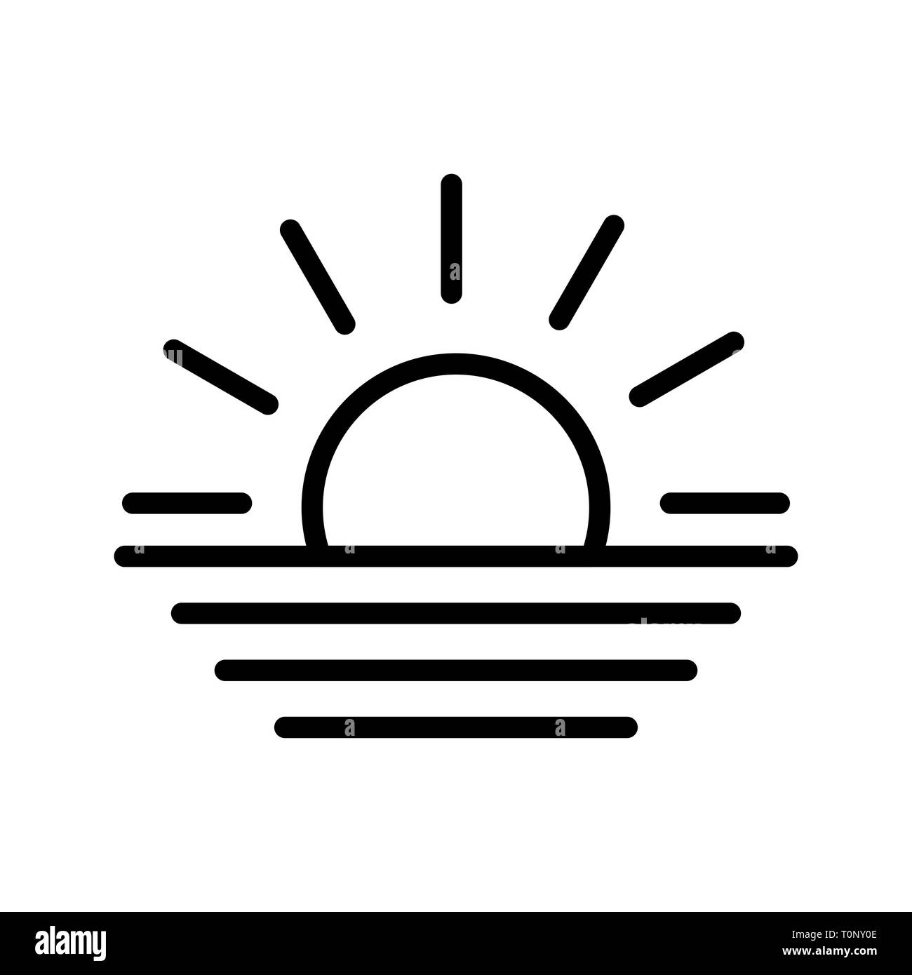 Illustration Sunset  Icon Stock Photo