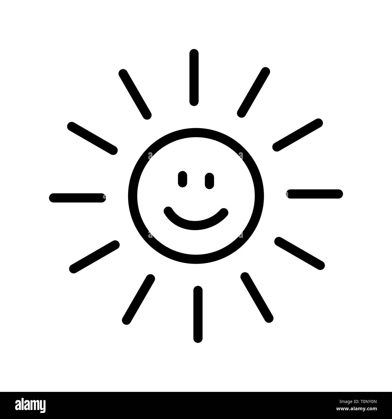 Illustartion Sun smiling  Icon Stock Photo