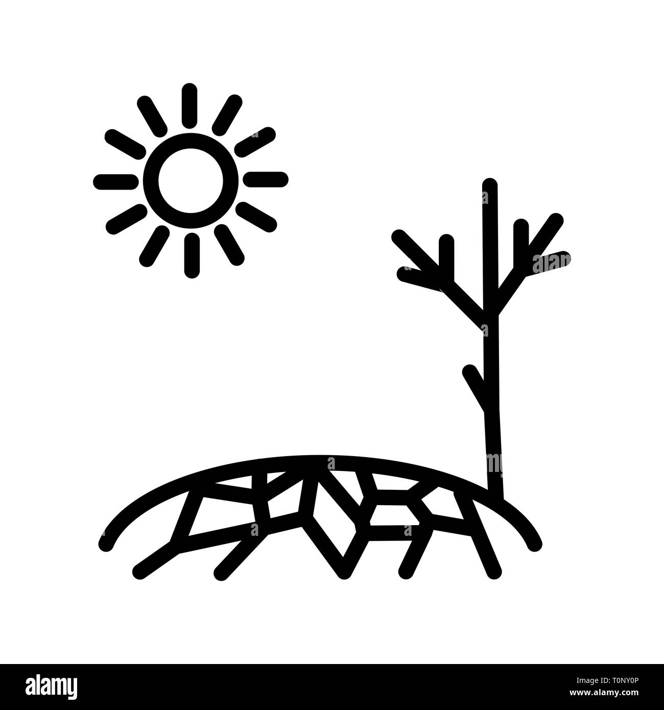 Illustartion Drought  Icon Stock Photo