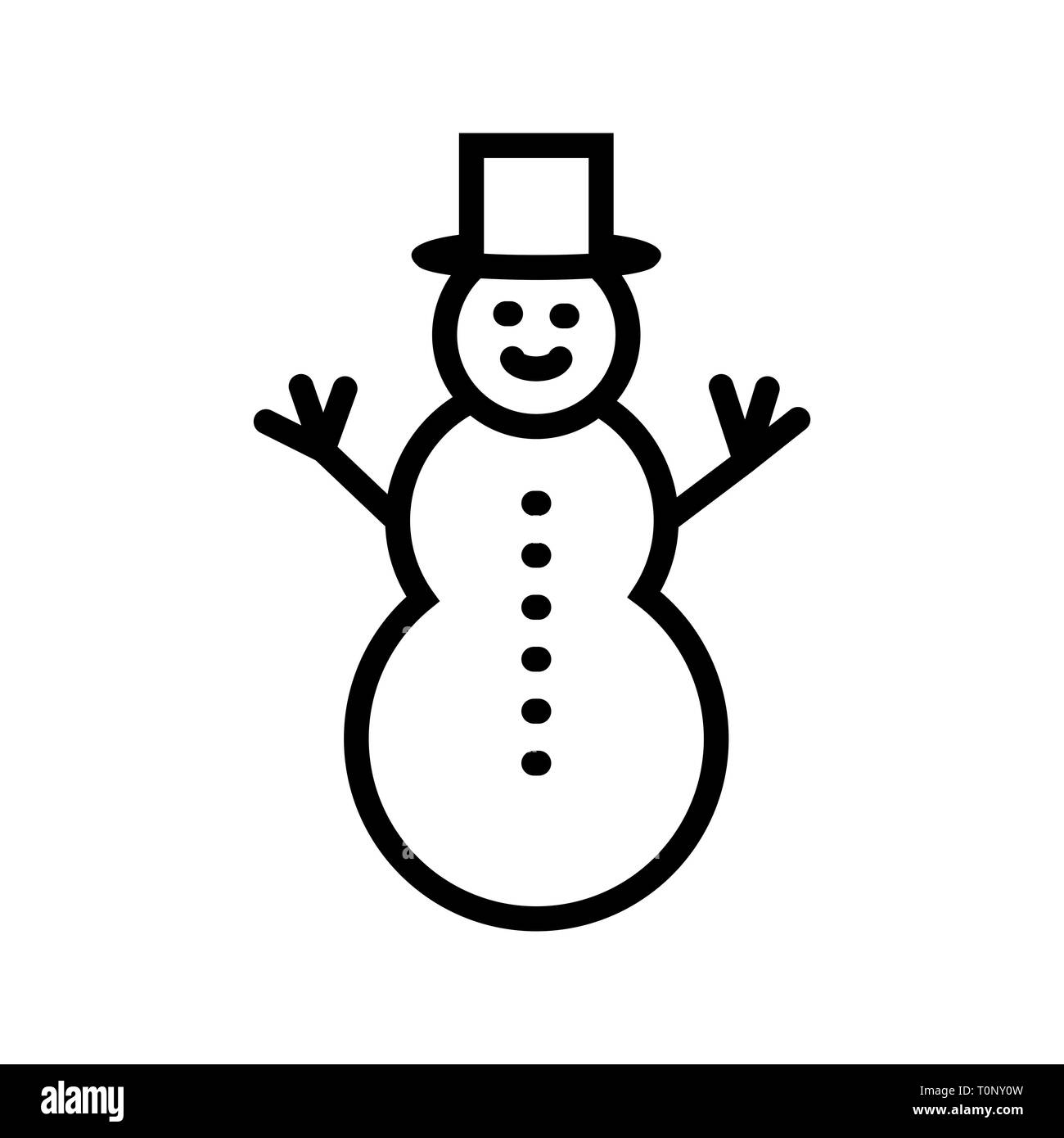 Illustration Snowman  Icon Stock Photo
