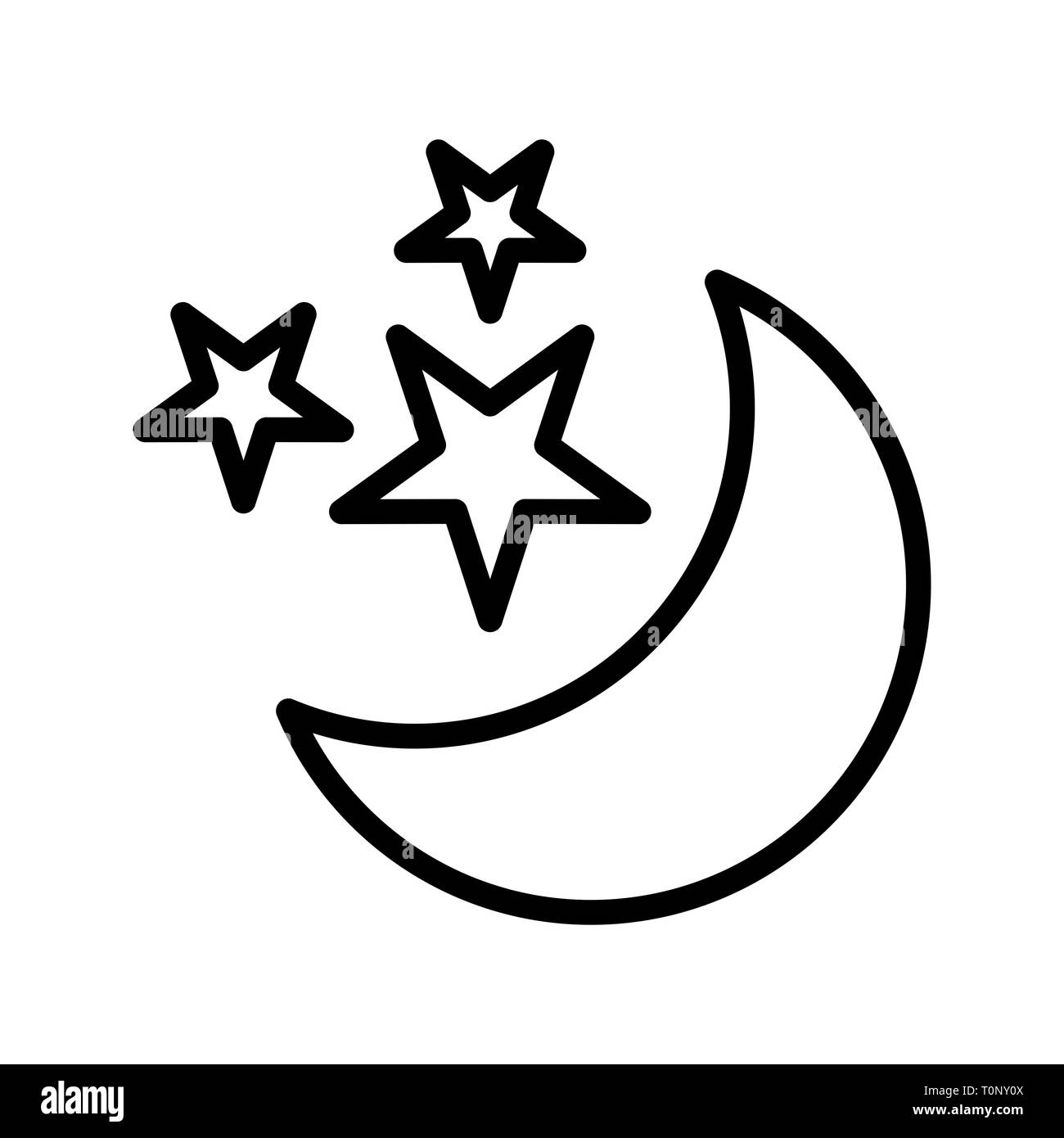 Illustration Moon And stars  Icon Stock Photo