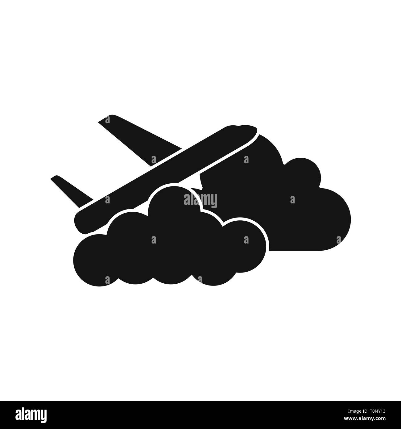 Illustration Plane cloud Icon Stock Photo