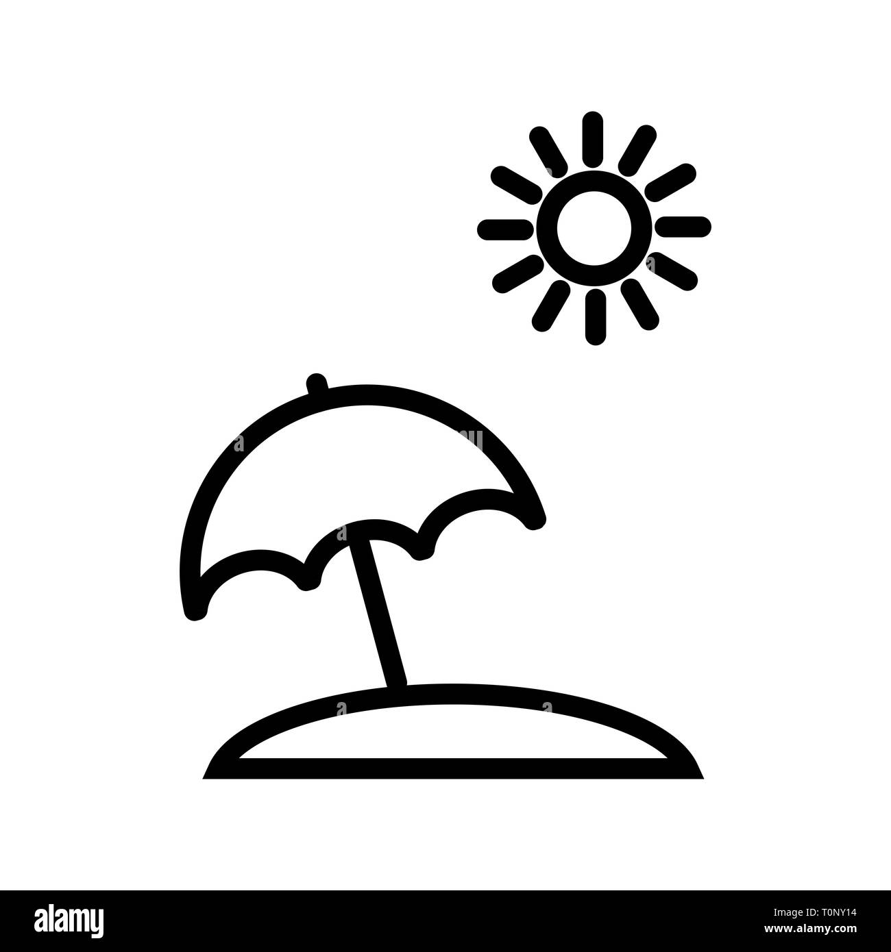 Illustration Beach Umbrella Icon Stock Photo
