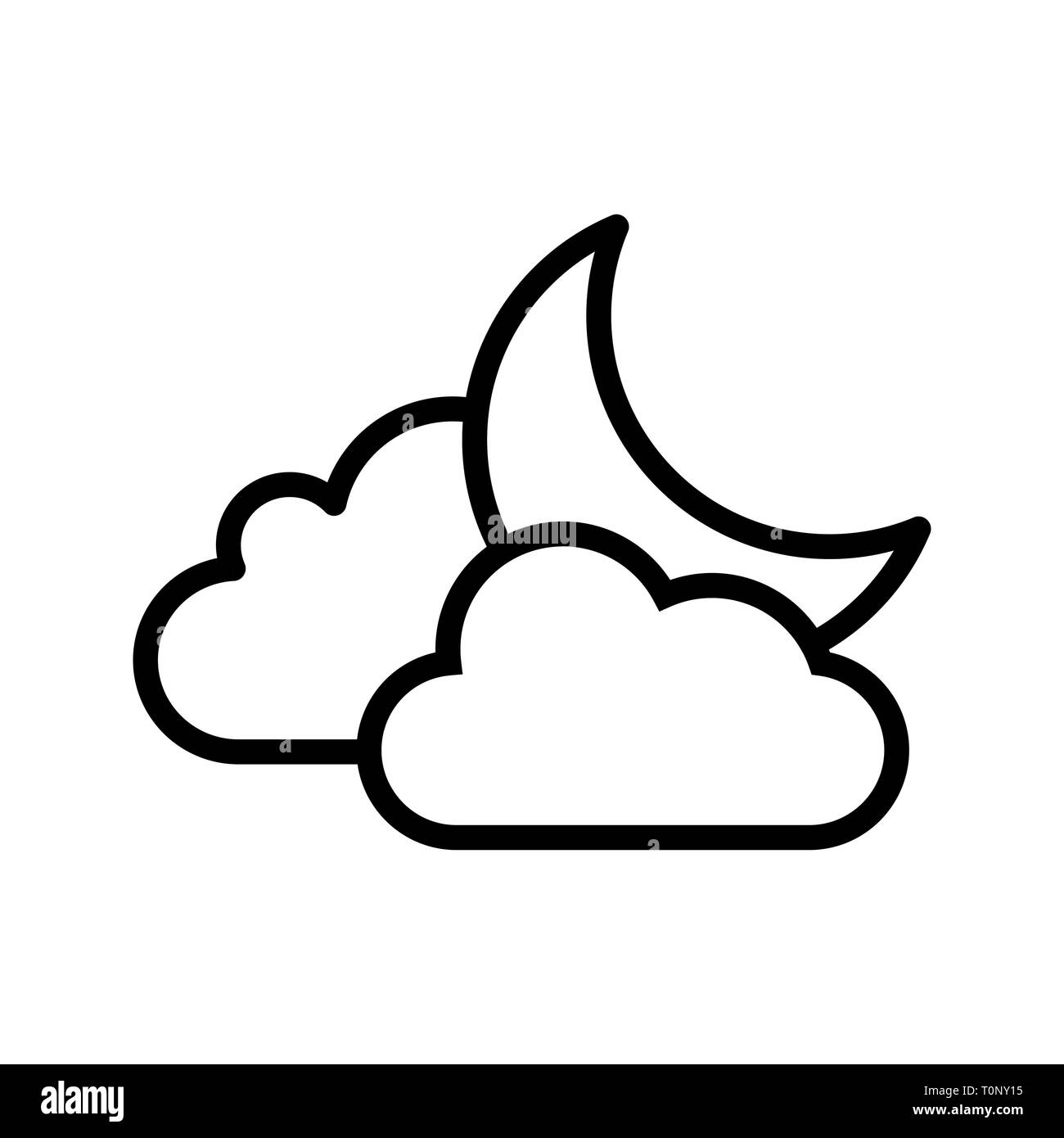 Illustration Cloud And Moon  Icon Stock Photo