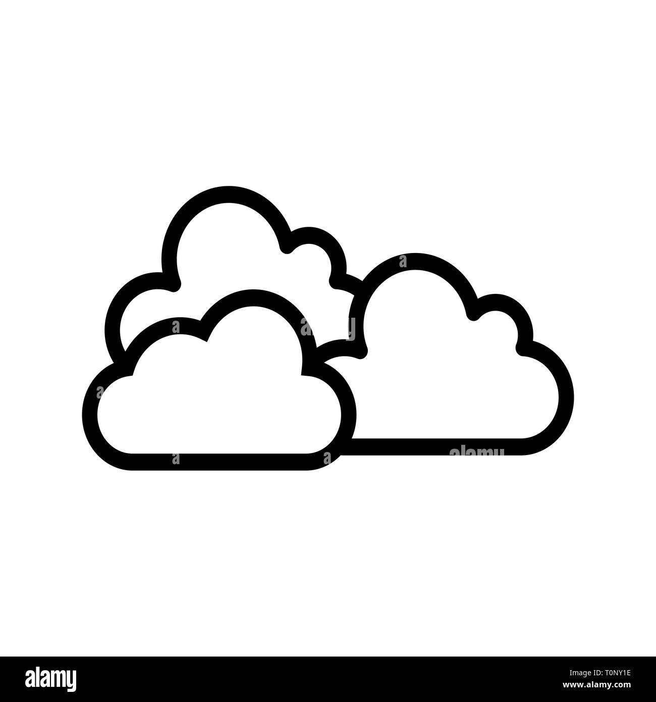 Illustration  Cloudy Icon Stock Photo