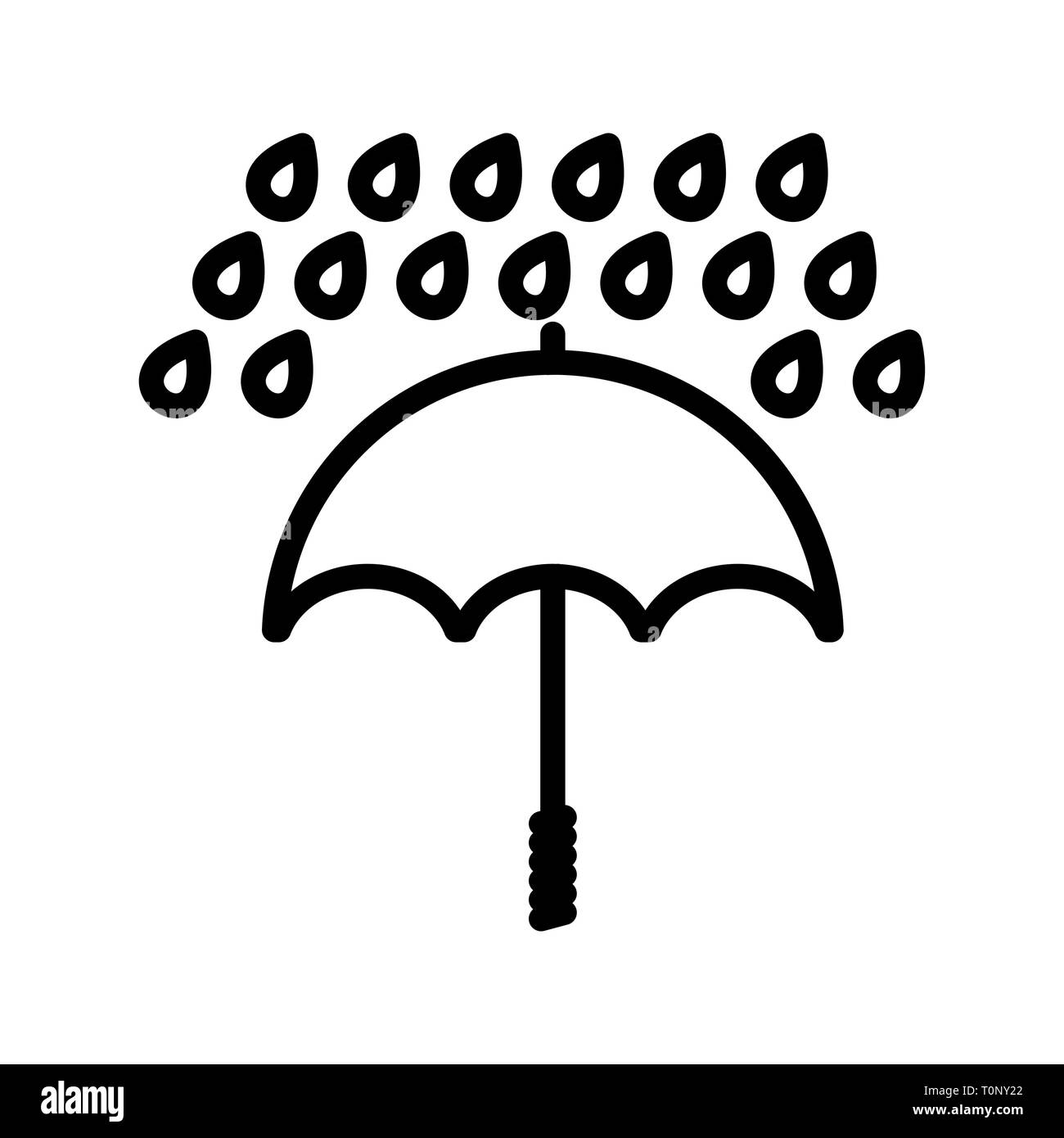 Illustration Umbrella And Rain  Icon Stock Photo