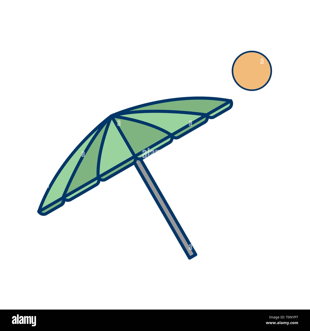 Illustration Beach Umbrella Icon Stock Photo - Alamy