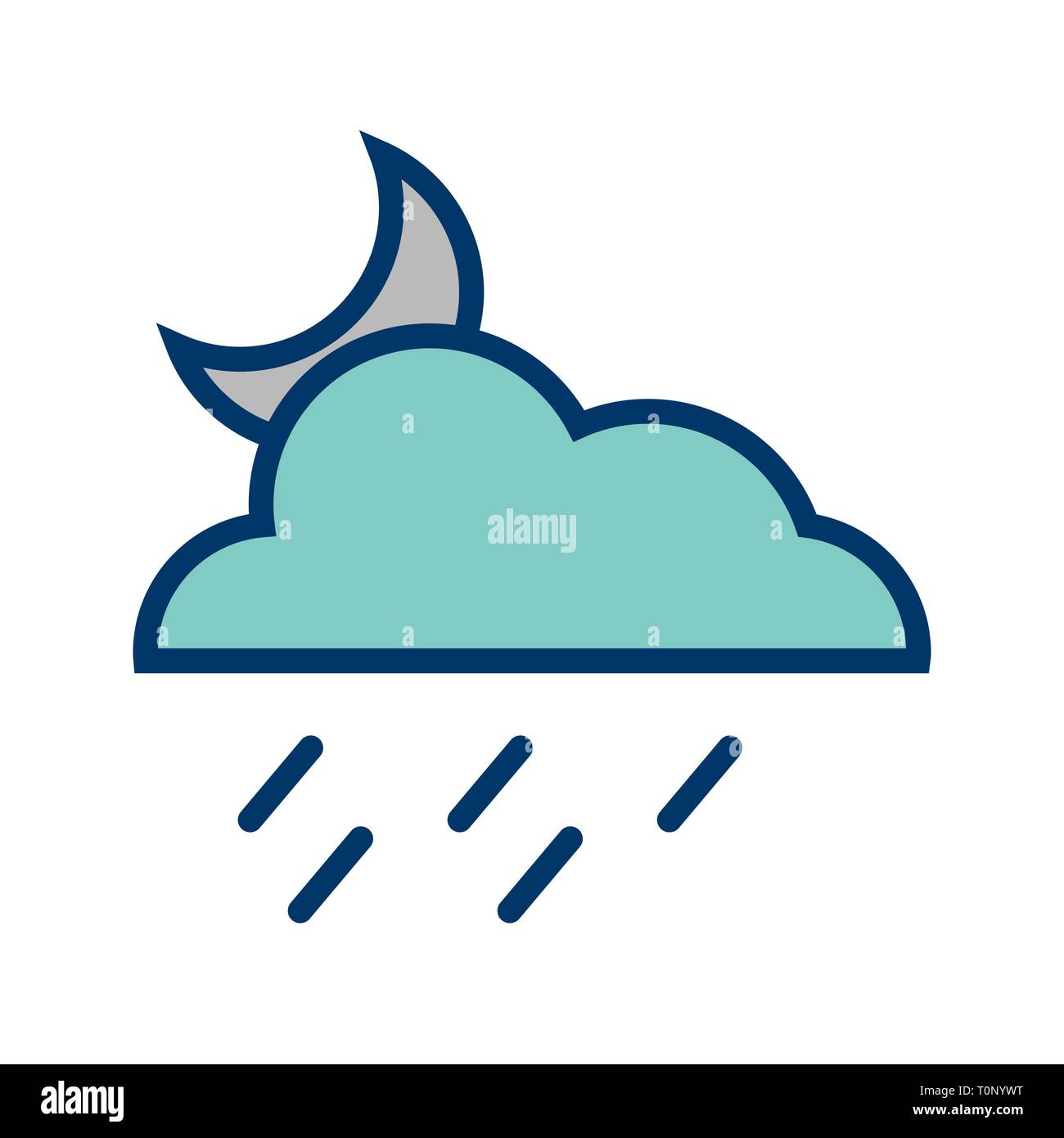 Illustration Night Rain Icon Stock Photo