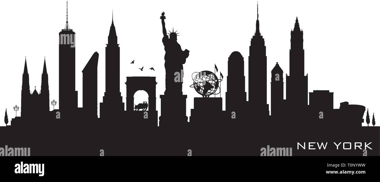 Black silhouette new york skyline Stock Vector Images - Alamy