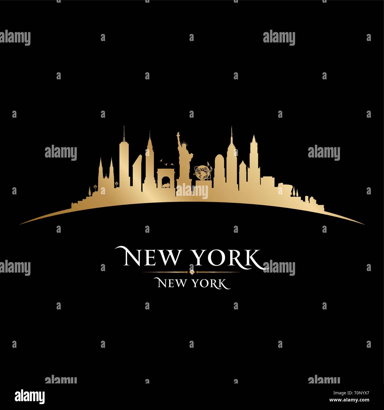 Black silhouette new york skyline Stock Vector Images - Alamy