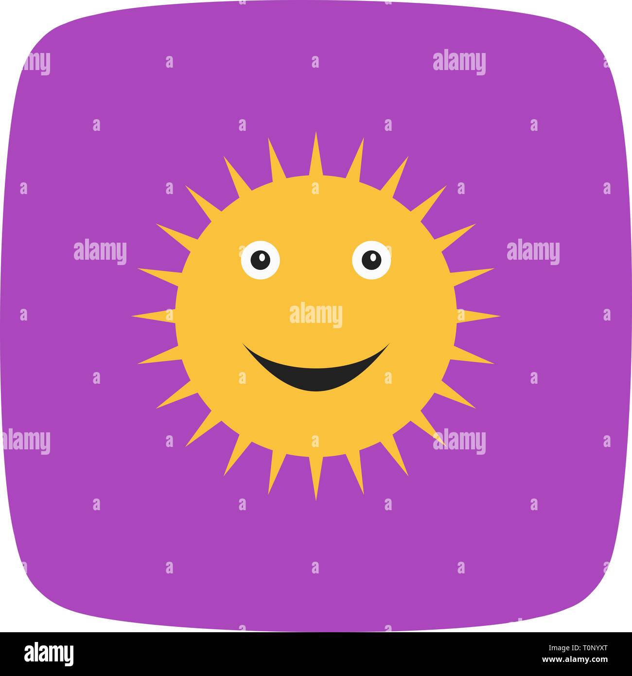 Illustartion Sun smiling  Icon Stock Photo
