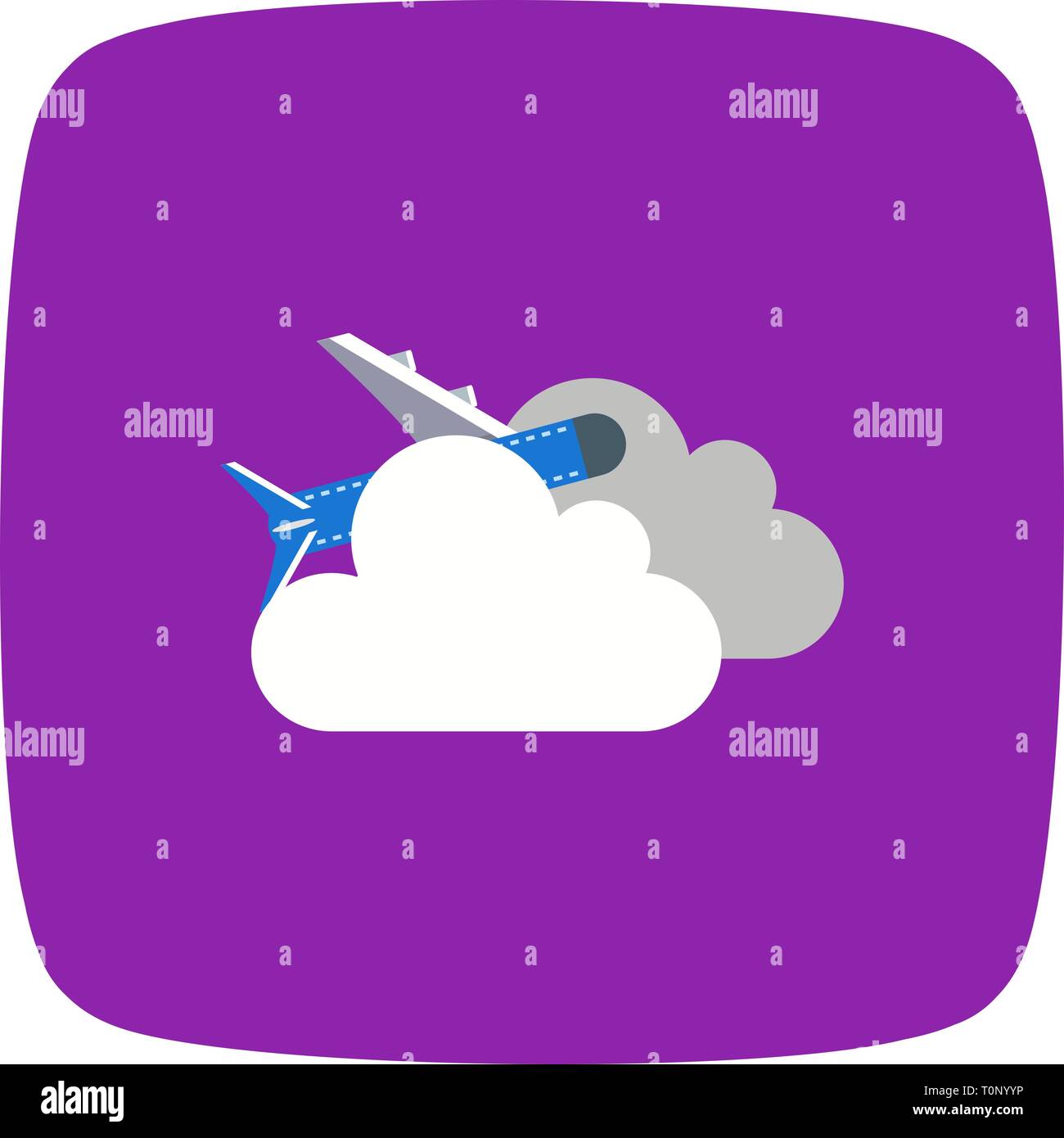 Illustration Plane cloud Icon Stock Photo - Alamy