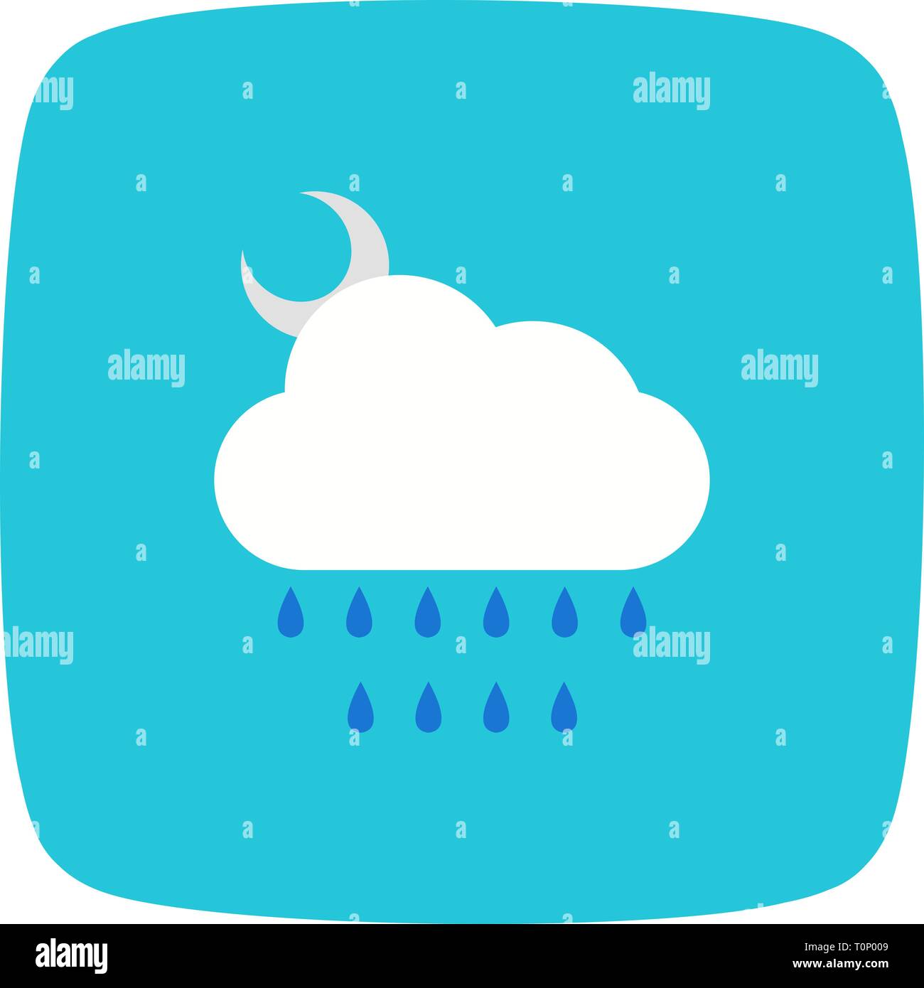 Illustration Night Rain Icon Stock Photo Alamy