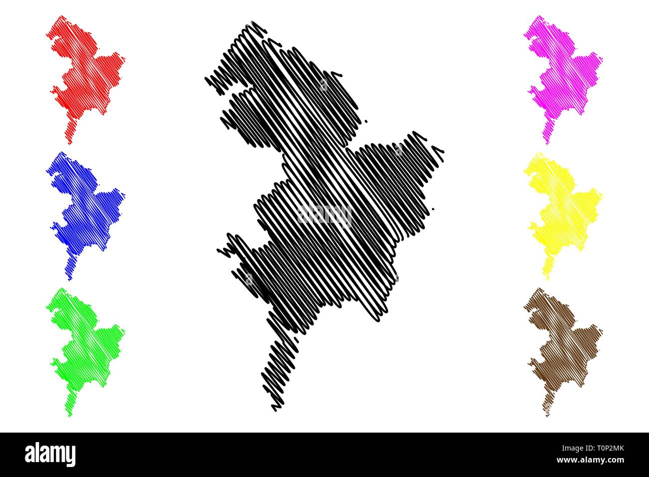 East Ayrshire United Kingdom - East Ayrshire United Kingdom Scotland Local Government In Scotland Map Vector Illustration Scribble Sketch East Ayrshire Map T0P2MK 