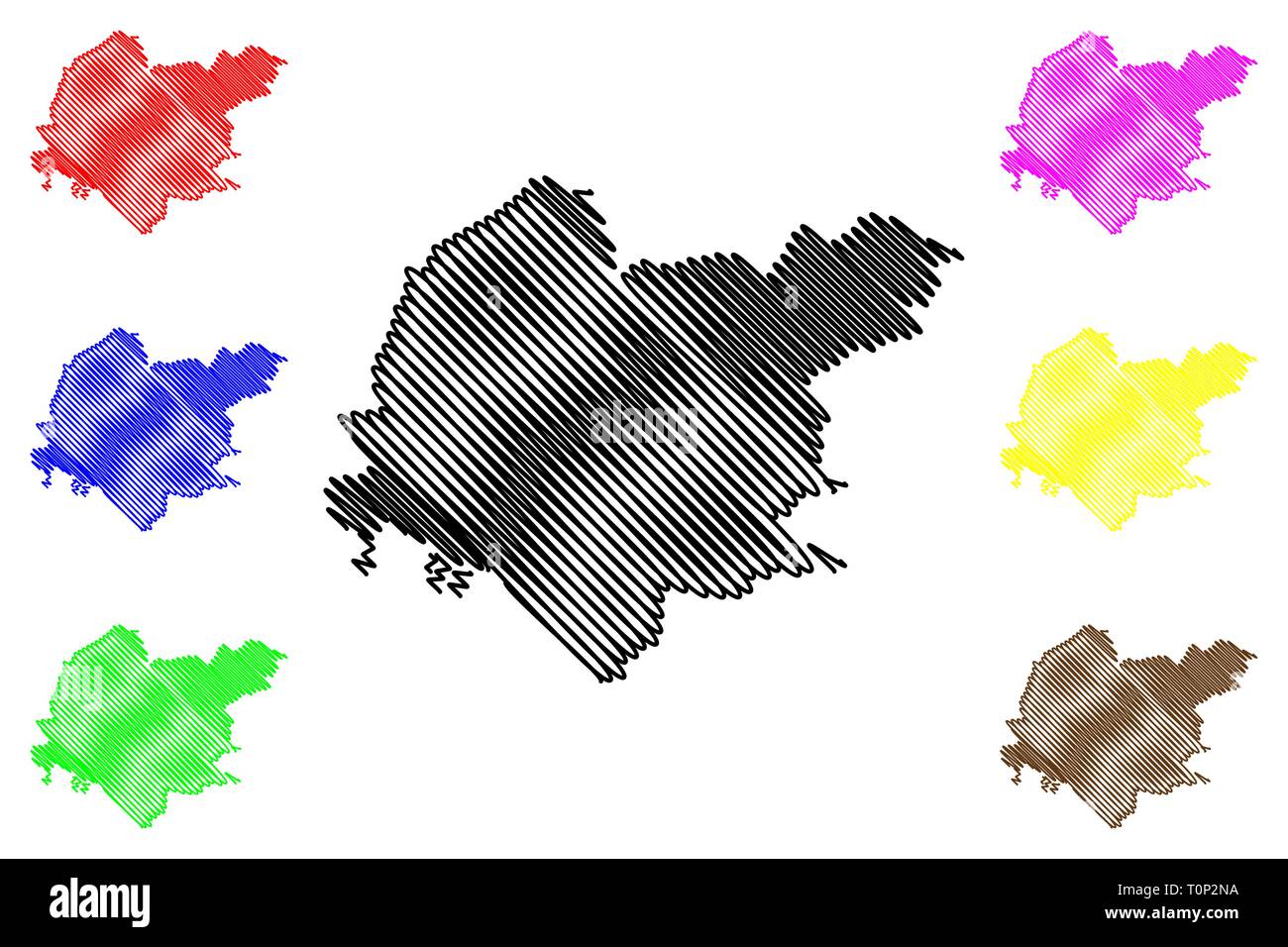 Clackmannanshire United Kingdom - Clackmannanshire United Kingdom Scotland Local Government In Scotland Map Vector Illustration Scribble Sketch Clackmannanshire Clacks Map T0P2NA 