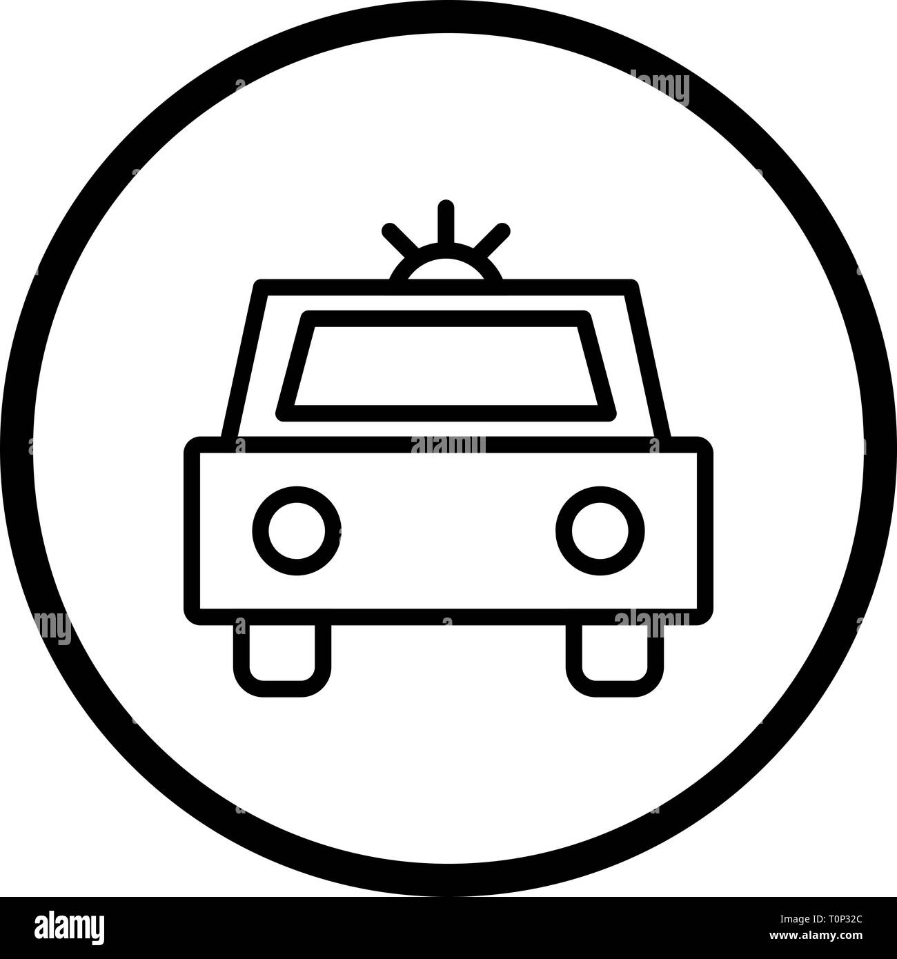 Illustration Police Car Icon Stock Photo