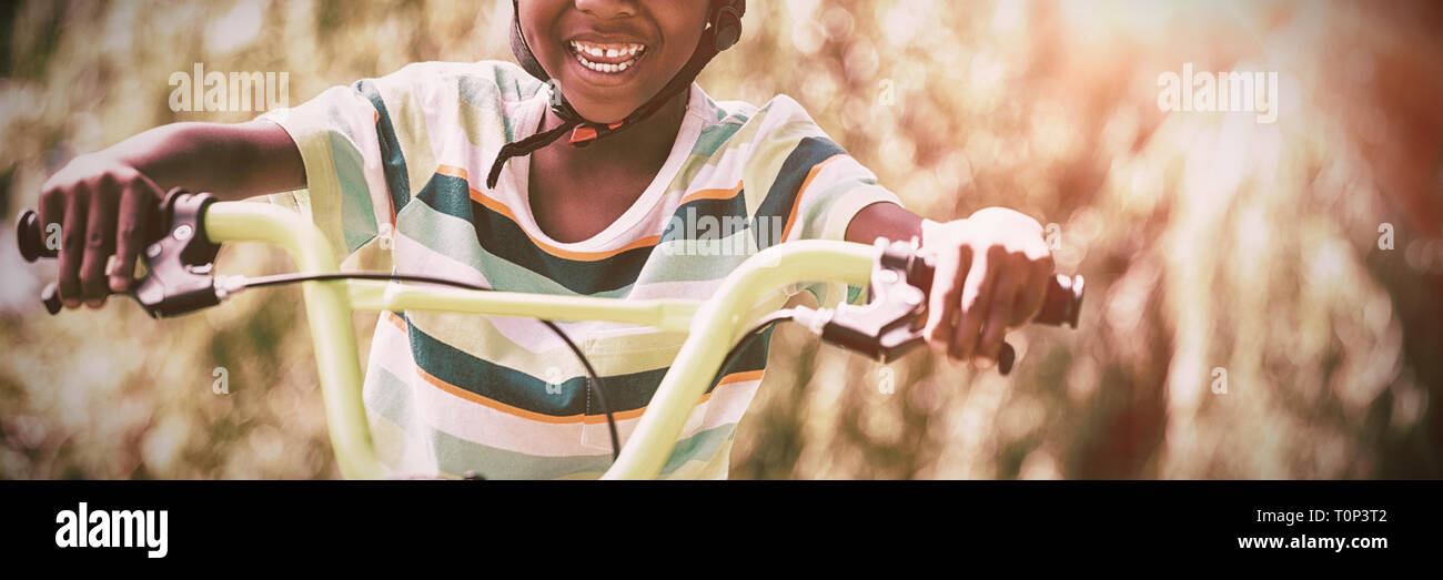 A sporty kid bike riding Stock Photo