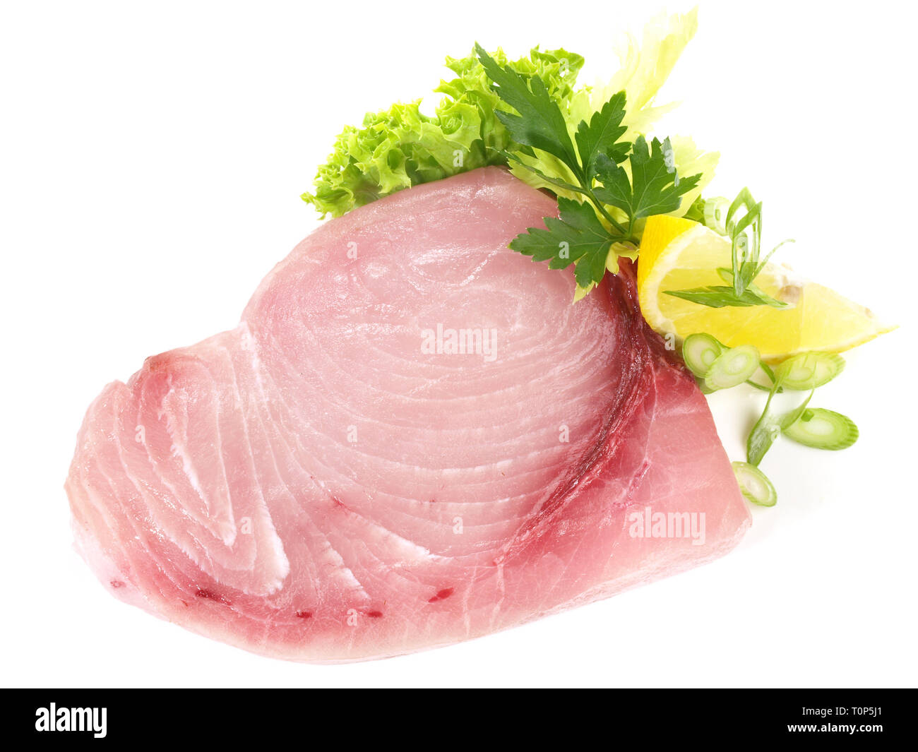 Swordfish Steak on white Background Stock Photo