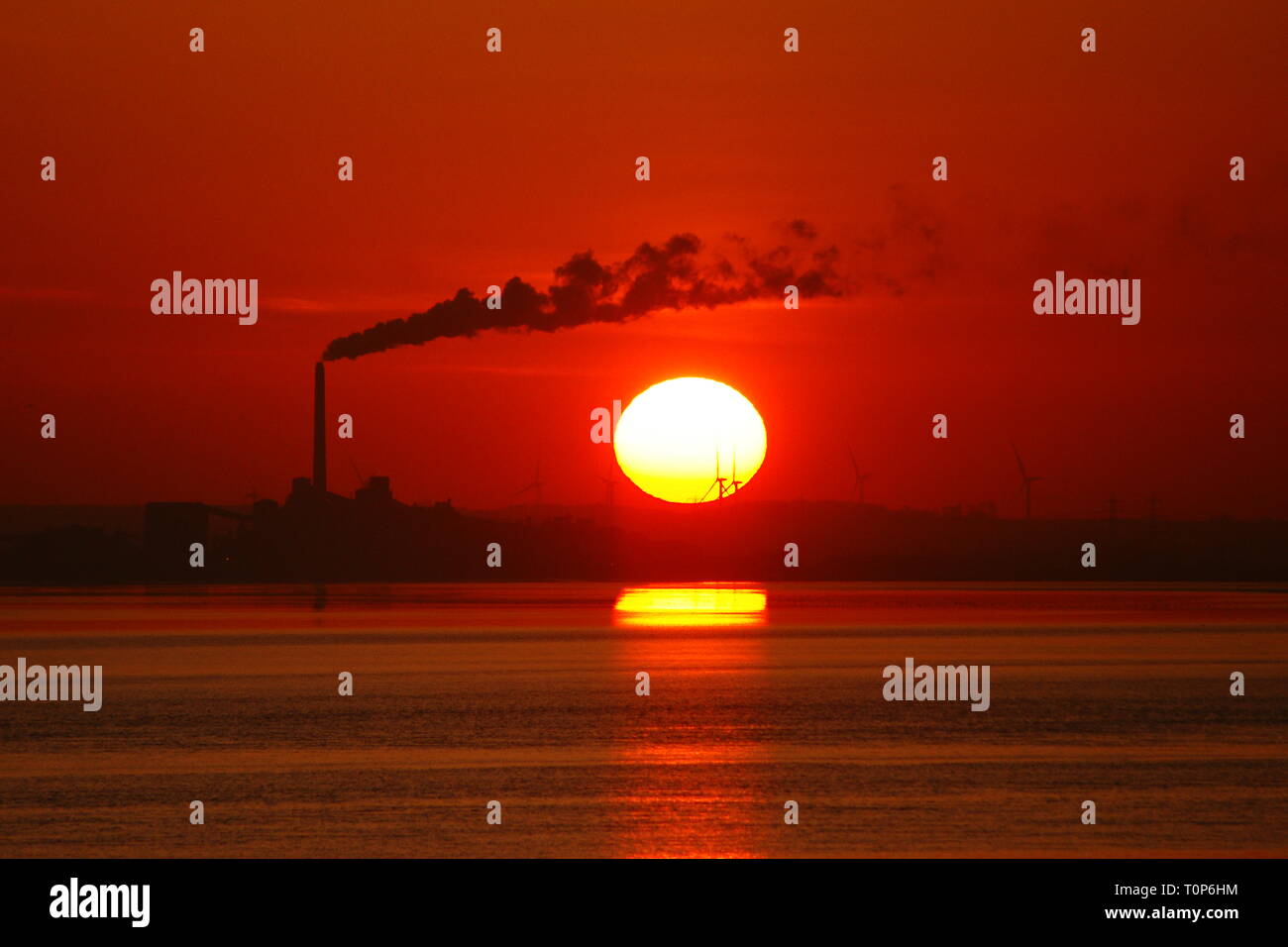 sunset on the humber estuary, river humber Stock Photo
