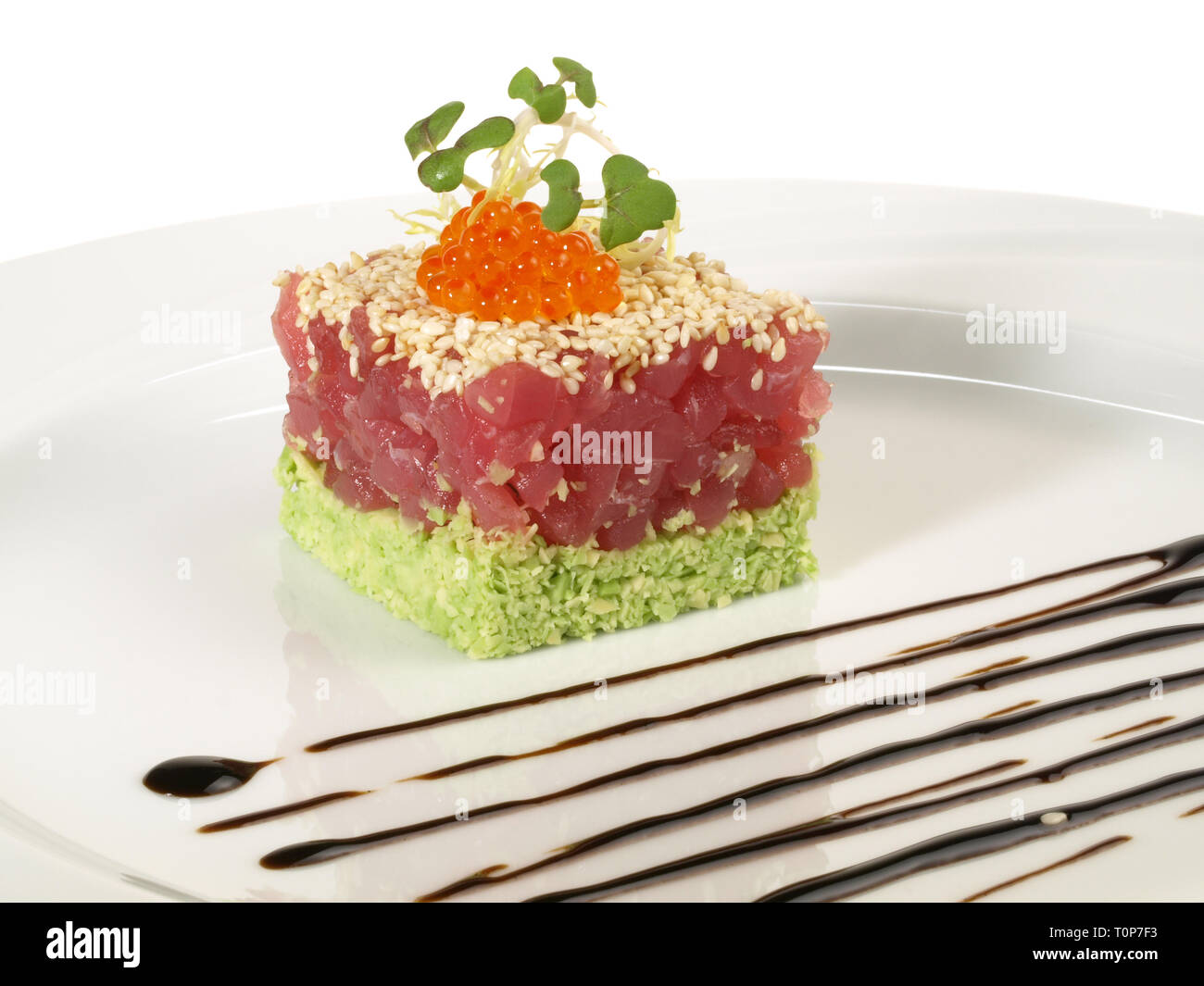 Tuna Appetizer Fish Tartar Stock Photo Alamy