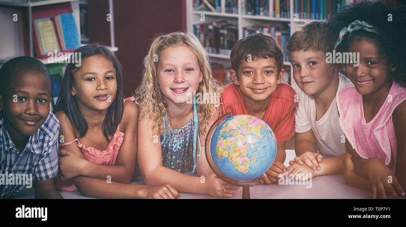 Children studying map hi-res stock photography and images - Alamy
