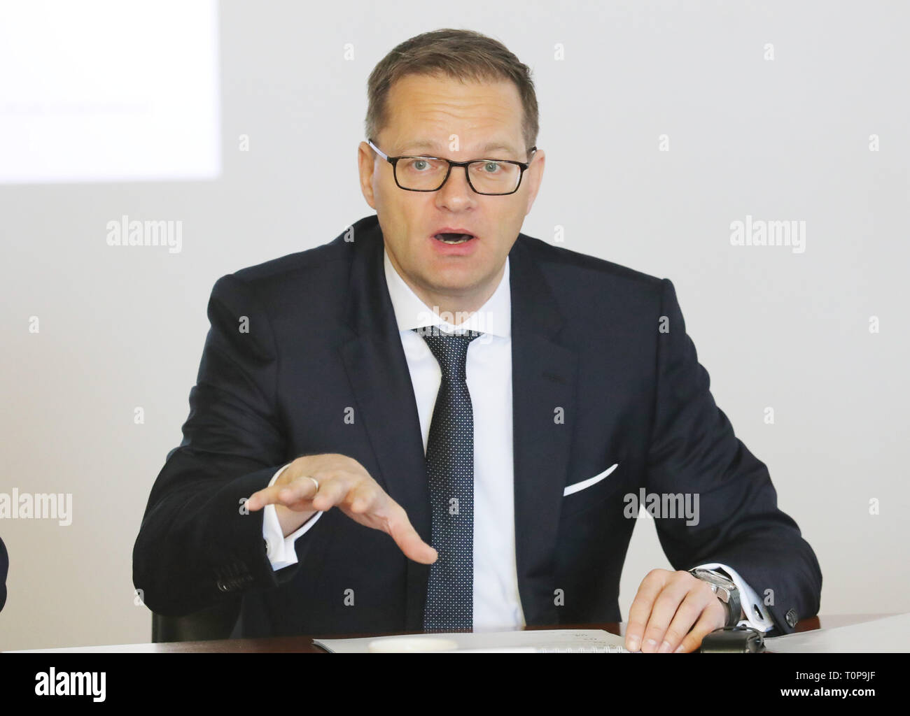 Jena Germany 21st Mar 19 Stefan Traeger Ceo Of Jenoptik Ag Speaks At The Company S Annual Press Conference This Section Reports On The Results Of The Past Financial Year And Provides An
