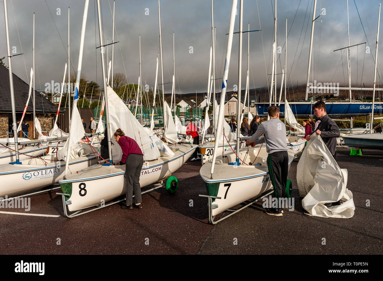 Schull, West Cork, Ireland. 21st Mar, 2019. The Munster Schools Team Racing Sailing Championships were held in Schull today. The event brought teams of 6 from 13 schools across Munster. The event concludes next Thursday. Credit: Andy Gibson/Alamy Live News Stock Photo