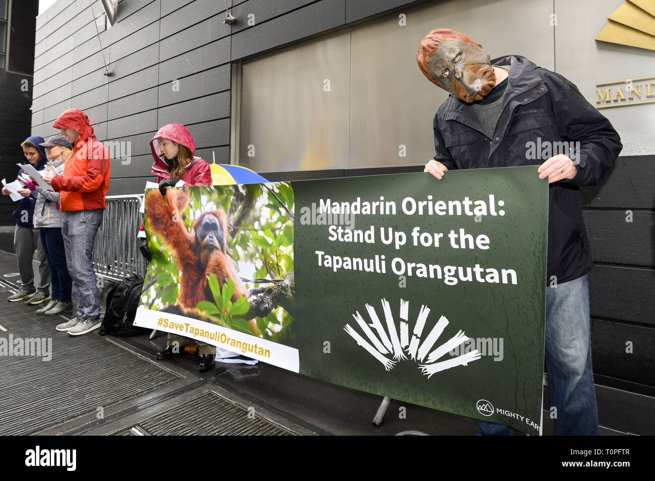 New York Ny Usa 21st Mar 2019 Rally In Front Of The Mandarin